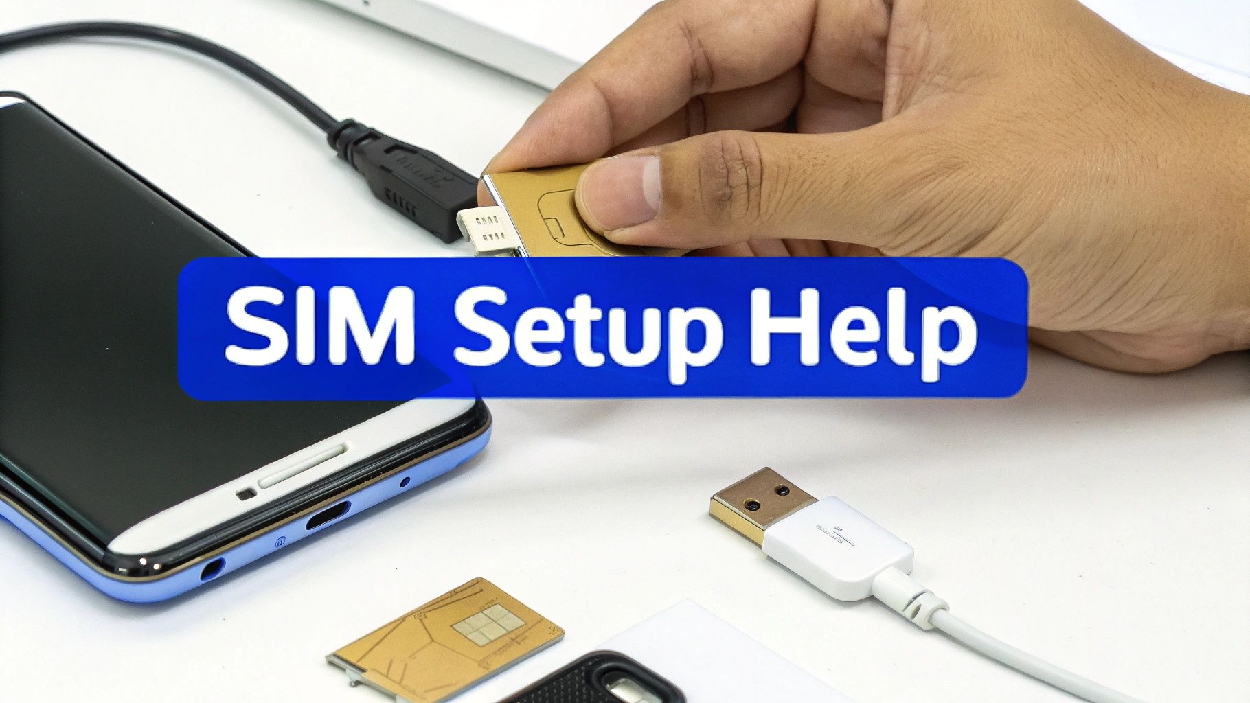 A person activating a travel SIM on their smartphone before a trip.