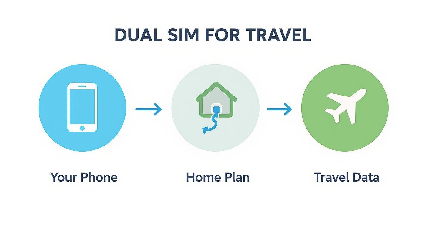 Infographic about how does dual sim work