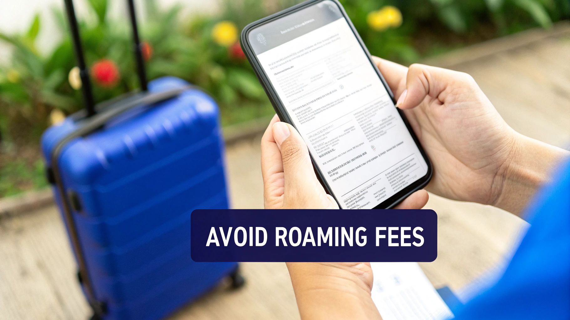 A person looking concerned at their smartphone with a credit card in hand.