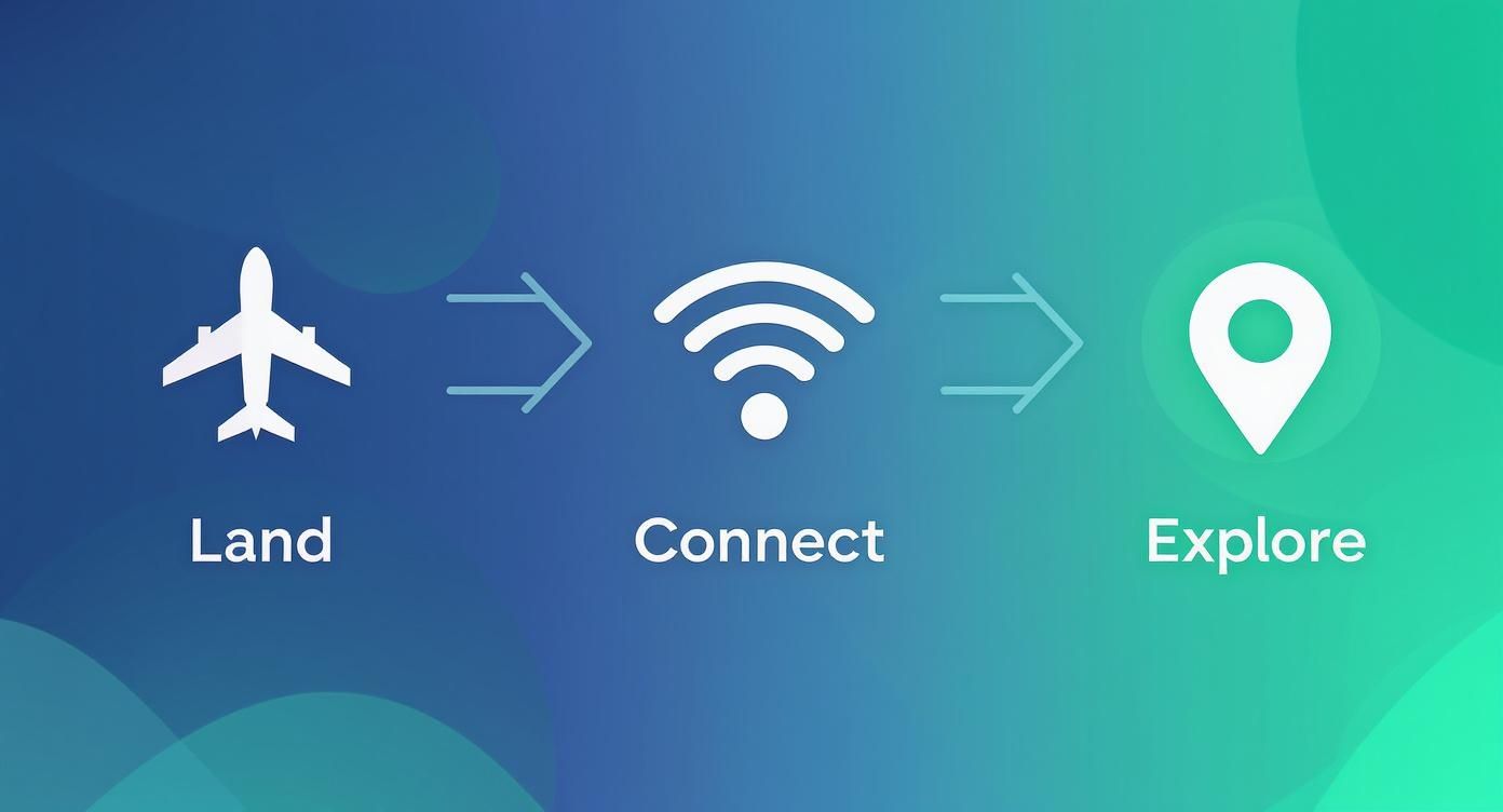 Infographic about how does an esim work