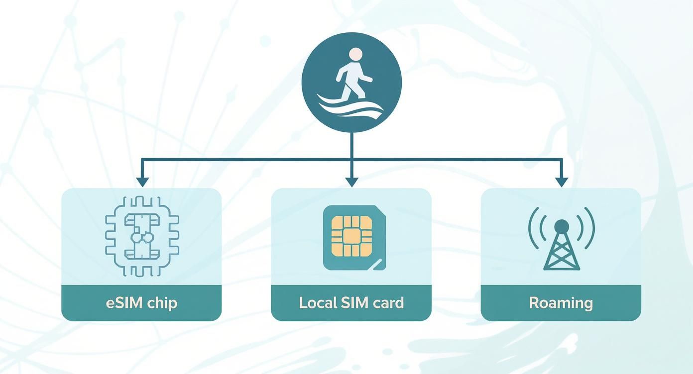 Infographic about how to use phone abroad