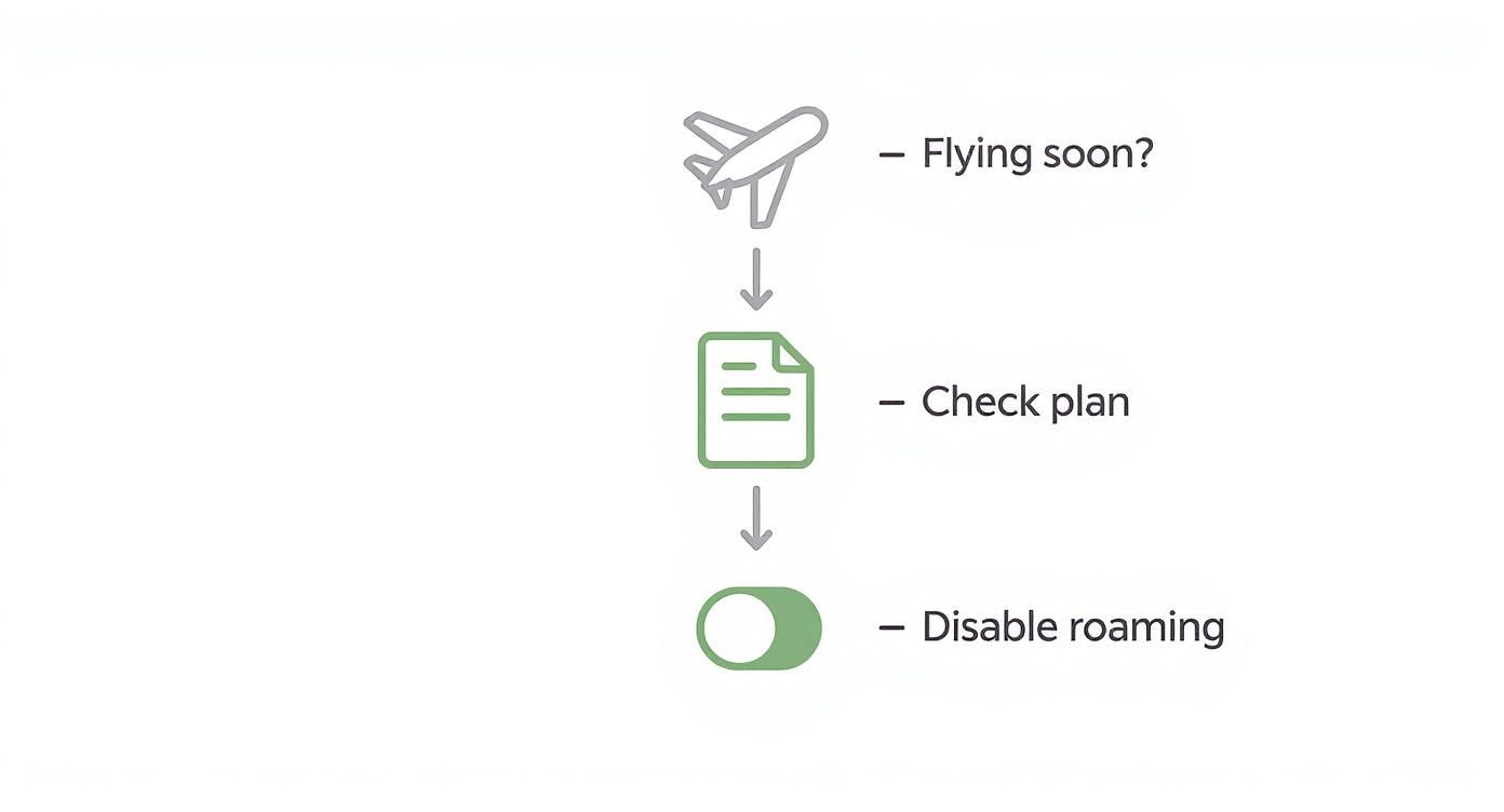 Infographic about how to avoid roaming charges